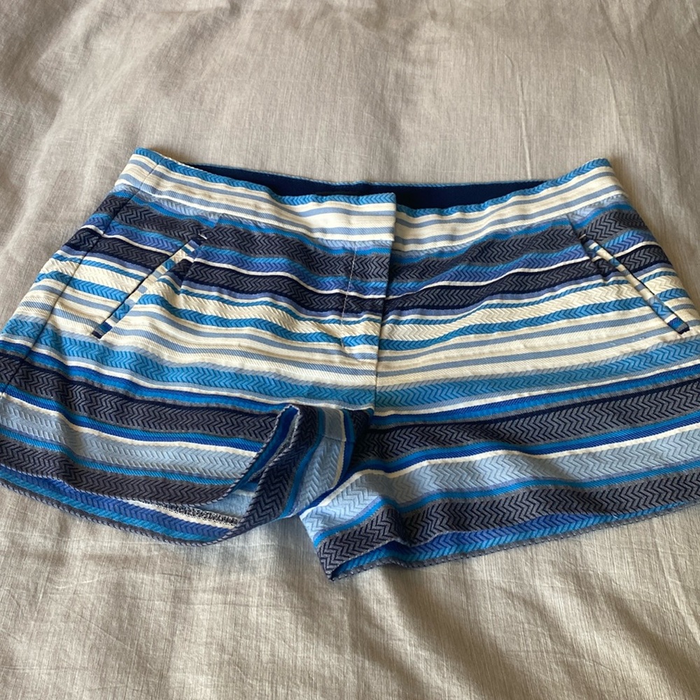 Cute horizontal strip J Crew short, 3” inseam, size 10